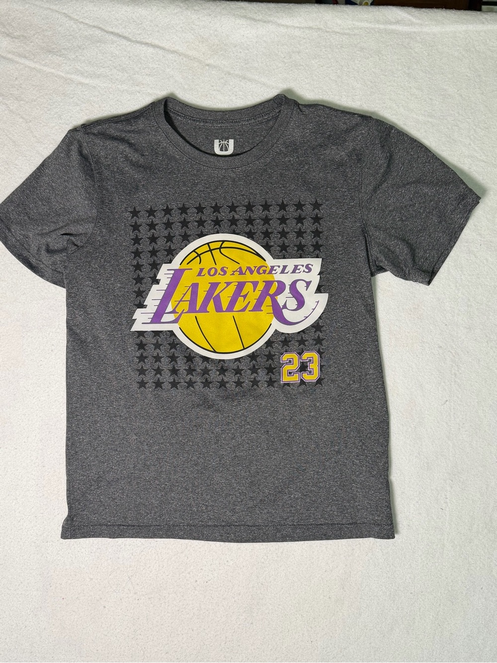 NBA LeBron James #23 Los Angeles Lakers Gray Boys Youth Shirt L (14-16)